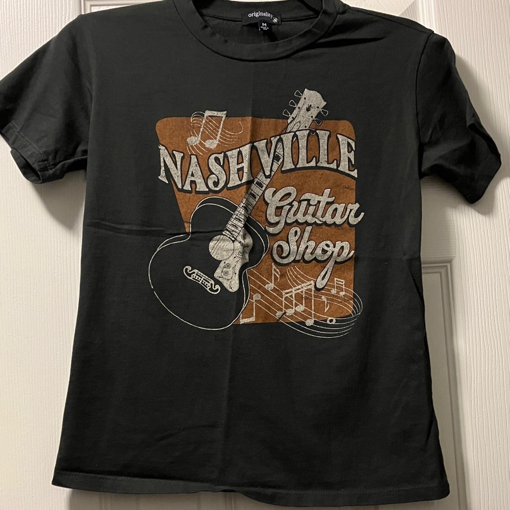 Originality Black "Nashville Guitar Shop" Kids Tee